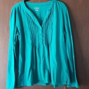 L.L.Bean teal henley